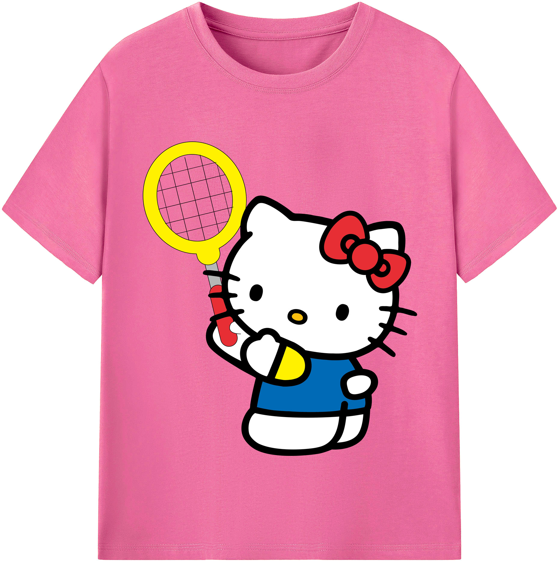 （画像用） Hello Kitty ハローキティ レディースカジュアルプリントTシャツ（綿100％）